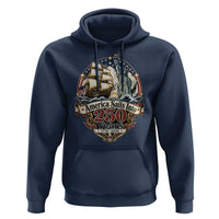 America Sails Into 250 Years Vintage Nautical Graphic Hoodie Statue of Liberty Tall Ship 1776 to 2026 Semiquincentennial Patriotic