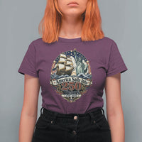 America Sails Into 250 Years Vintage Nautical Graphic T Shirt For Women Statue of Liberty Tall Ship 1776 to 2026 Semiquincentennial Patriotic