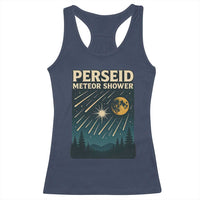 Vintage Perseid Meteor Shower Observer Racerback Tank Top Retro Celestial Stargazing Graphic