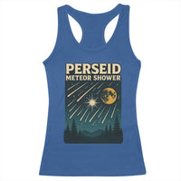 Vintage Perseid Meteor Shower Observer Racerback Tank Top Retro Celestial Stargazing Graphic