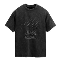 Perseid Meteor Shower Comet Swift Tuttle Washed Cotton T-Shirt Celestial Astronomy Graphic