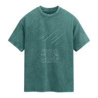 Perseid Meteor Shower Comet Swift Tuttle Washed Cotton T-Shirt Celestial Astronomy Graphic