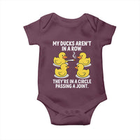 Funny 420 Weed Rubber Duck Graphic Baby Onesie My Ducks Arent In A Row They Are In A Circle Passing A Joint
