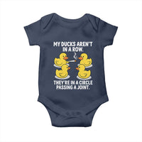 Funny 420 Weed Rubber Duck Graphic Baby Onesie My Ducks Arent In A Row They Are In A Circle Passing A Joint
