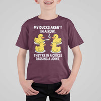 Funny 420 Weed Rubber Duck Graphic T Shirt For Kid My Ducks Arent In A Row They Are In A Circle Passing A Joint