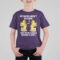 Funny 420 Weed Rubber Duck Graphic T Shirt For Kid My Ducks Arent In A Row They Are In A Circle Passing A Joint
