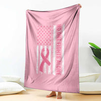 Nobody Fights Alone Pink Ribbon Flag Throw Blanket Breast Cancer Awareness Support - Wonder Print Shop