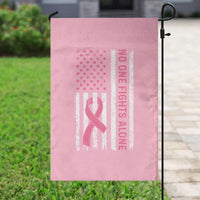 Nobody Fights Alone Pink Ribbon Flag Garden Flag Breast Cancer Awareness Support - Wonder Print Shop