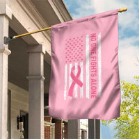 Nobody Fights Alone Pink Ribbon Flag Garden Flag Breast Cancer Awareness Support - Wonder Print Shop
