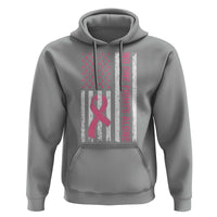 Nobody Fights Alone Pink Ribbon Flag Hoodie Breast Cancer Awareness Support - Wonder Print Shop