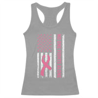 Nobody Fights Alone Pink Ribbon Flag Racerback Tank Top Breast Cancer Awareness Support - Wonder Print Shop