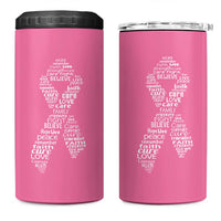 Inspirational Breast Cancer Awareness 4 in 1 Can Cooler Tumbler Pink Ribbon Support - Wonder Print Shop