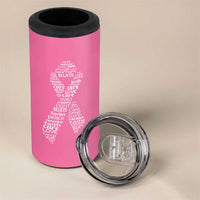 Inspirational Breast Cancer Awareness 4 in 1 Can Cooler Tumbler Pink Ribbon Support - Wonder Print Shop