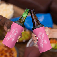 Inspirational Breast Cancer Awareness 4 in 1 Can Cooler Tumbler Pink Ribbon Support - Wonder Print Shop