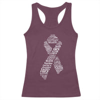 Inspirational Breast Cancer Awareness Racerback Tank Top Pink Ribbon Support - Wonder Print Shop