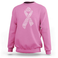 Inspirational Breast Cancer Awareness Sweatshirt Pink Ribbon Support - Wonder Print Shop