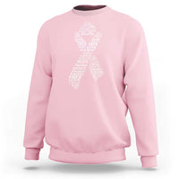 Inspirational Breast Cancer Awareness Sweatshirt Pink Ribbon Support - Wonder Print Shop