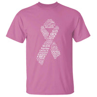 Inspirational Breast Cancer Awareness T Shirt Pink Ribbon Support - Wonder Print Shop