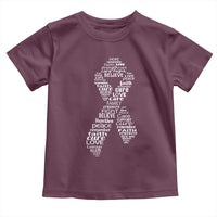Inspirational Breast Cancer Awareness Toddler T Shirt Pink Ribbon Support - Wonder Print Shop