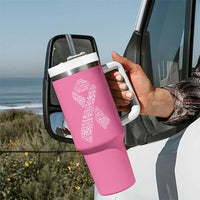 Inspirational Breast Cancer Awareness Tumbler With Handle Pink Ribbon Support - Wonder Print Shop