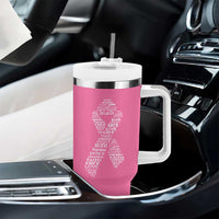 Inspirational Breast Cancer Awareness Tumbler With Handle Pink Ribbon Support - Wonder Print Shop