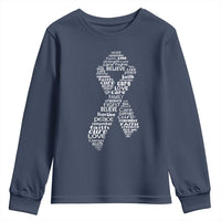 Inspirational Breast Cancer Awareness Youth Sweatshirt Pink Ribbon Support - Wonder Print Shop