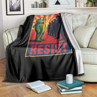 Frog Resist Throw Blanket Free Portland Oregon Poster Graphic Freedom Fighters - Wonder Print Shop
