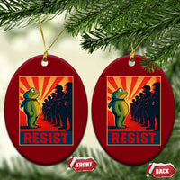 Frog Resist Ceramic Ornament Free Portland Oregon Poster Graphic Freedom Fighters - Wonder Print Shop