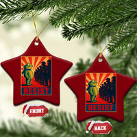 Frog Resist Ceramic Ornament Free Portland Oregon Poster Graphic Freedom Fighters - Wonder Print Shop