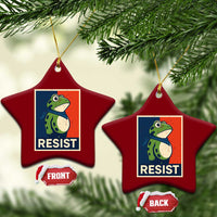 Portland 2025 Protest Ceramic Ornament Frog Resist Against Pepper Spray - Wonder Print Shop
