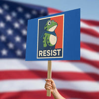 Portland 2025 Protest Protest Sign Frog Resist Against Pepper Spray - Wonder Print Shop