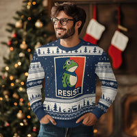 Portland 2025 Protest Ugly Christmas Sweater Frog Resist Against Pepper Spray - Wonder Print Shop
