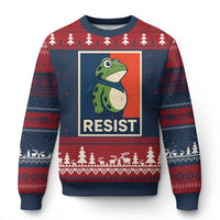 Portland 2025 Protest Ugly Christmas Sweater Frog Resist Against Pepper Spray - Wonder Print Shop