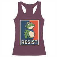 Portland 2025 Protest Racerback Tank Top Frog Resist Against Pepper Spray - Wonder Print Shop