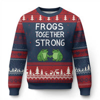 Frogs Together Strong Ugly Christmas Sweater Free Portland Oregon Unity Meme - Wonder Print Shop