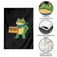 Retro Frog Resist Garden Flag Free Portland Oregon Funny Cartoon Graphic - Wonder Print Shop