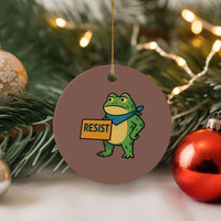 Retro Frog Resist Ceramic Ornament Free Portland Oregon Funny Cartoon Graphic - Wonder Print Shop