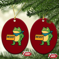 Retro Frog Resist Ceramic Ornament Free Portland Oregon Funny Cartoon Graphic - Wonder Print Shop