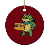 Retro Frog Resist Ceramic Ornament Free Portland Oregon Funny Cartoon Graphic - Wonder Print Shop