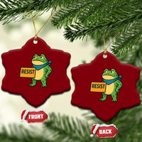 Retro Frog Resist Ceramic Ornament Free Portland Oregon Funny Cartoon Graphic - Wonder Print Shop