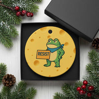 Retro Frog Resist Ceramic Ornament Free Portland Oregon Funny Cartoon Graphic - Wonder Print Shop