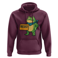 Retro Frog Resist Hoodie Free Portland Oregon Funny Cartoon Graphic - Wonder Print Shop