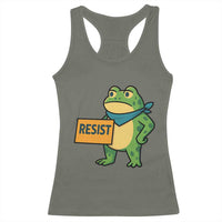 Retro Frog Resist Racerback Tank Top Free Portland Oregon Funny Cartoon Graphic - Wonder Print Shop