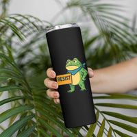 Retro Frog Resist Skinny Tumbler Free Portland Oregon Funny Cartoon Graphic - Wonder Print Shop