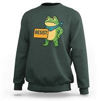 Retro Frog Resist Sweatshirt Free Portland Oregon Funny Cartoon Graphic - Wonder Print Shop