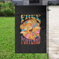 Retro Free Portland Patriotic Garden Flag Oregon Freedom Trippy 70s Mushroom Graphic - Wonder Print Shop