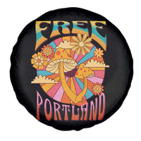 Retro Free Portland Patriotic Spare Tire Cover Oregon Freedom Trippy 70s Mushroom Graphic - Wonder Print Shop