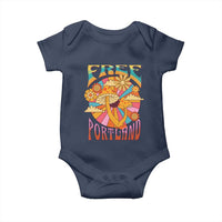Retro Free Portland Patriotic Baby Onesie Oregon Freedom Trippy 70s Mushroom Graphic - Wonder Print Shop