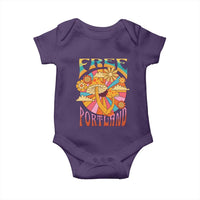 Retro Free Portland Patriotic Baby Onesie Oregon Freedom Trippy 70s Mushroom Graphic - Wonder Print Shop