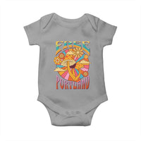 Retro Free Portland Patriotic Baby Onesie Oregon Freedom Trippy 70s Mushroom Graphic - Wonder Print Shop